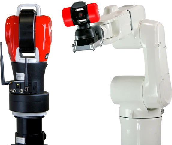 Laser tracker calibrating a robot arm Laser tracker calibrating a robot arm